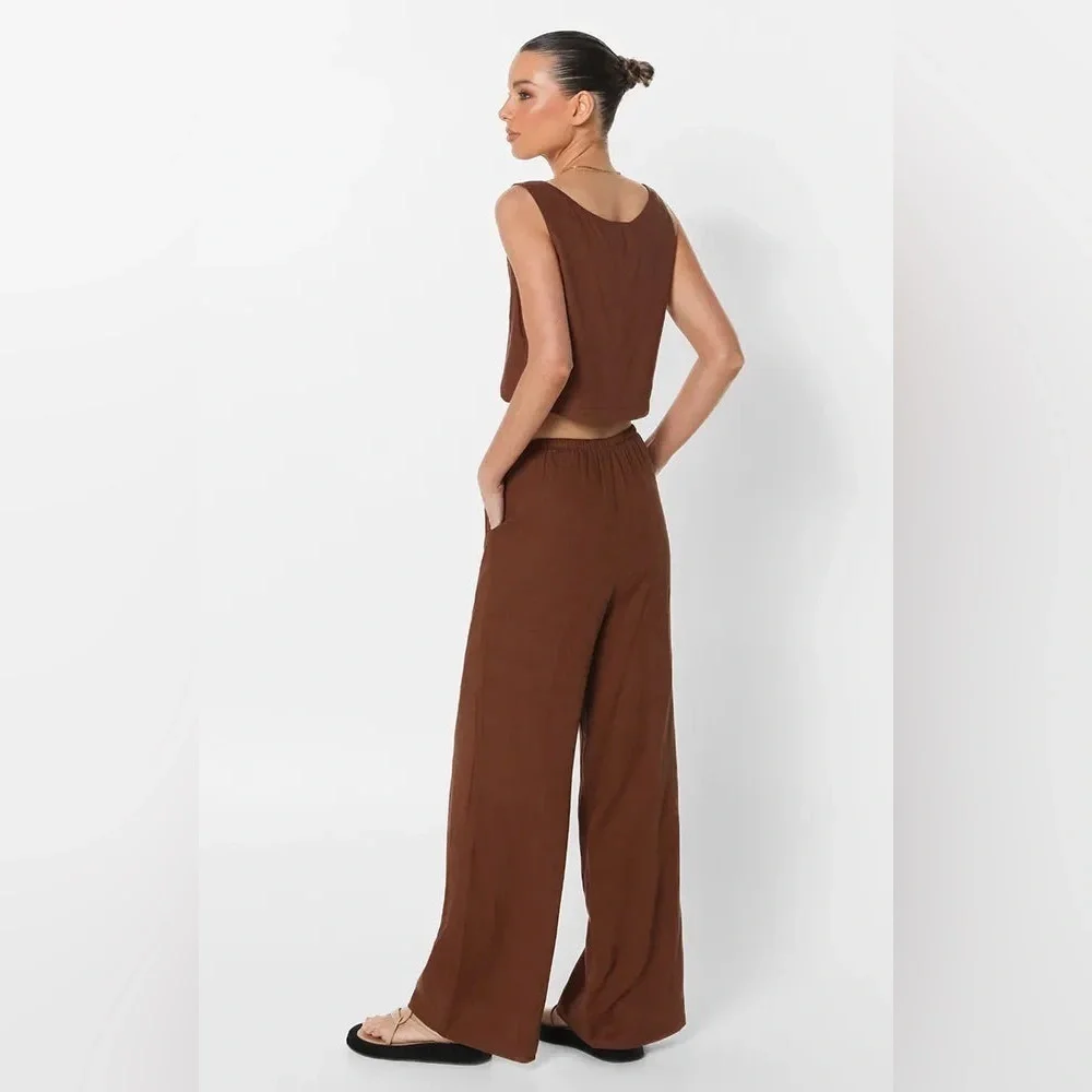 Anthropologie LOST IN LUNAR CELESTE Linen TOP - Picture 7 of 12